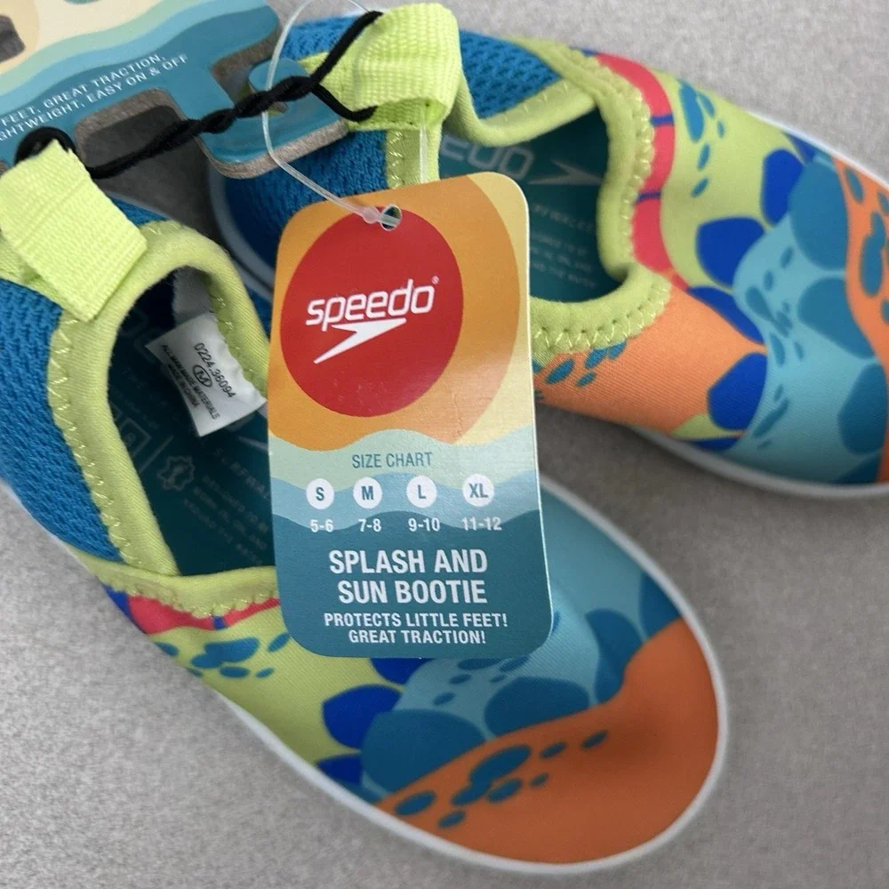 Speedo Splash And Sun Bootie‎ Kids Size Medium M (7-8) Dinosaur Water Shoes